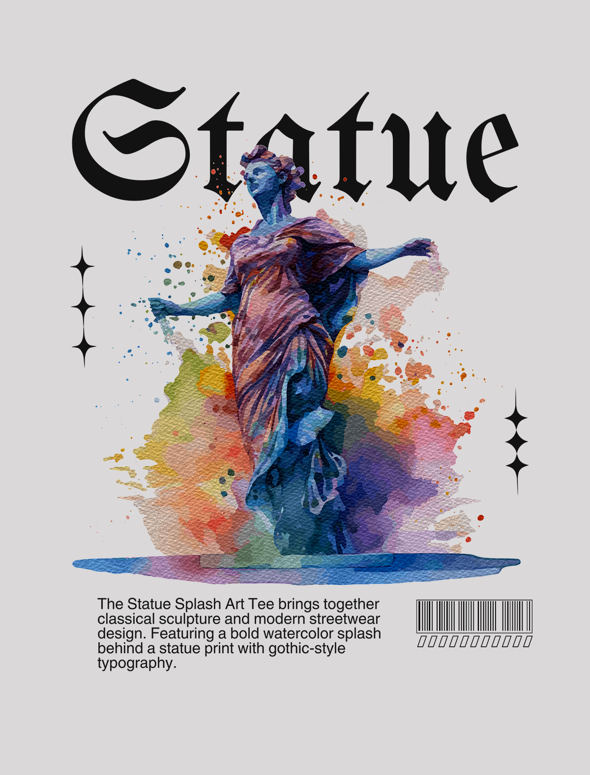 Oversized Statue Splash Art Tee