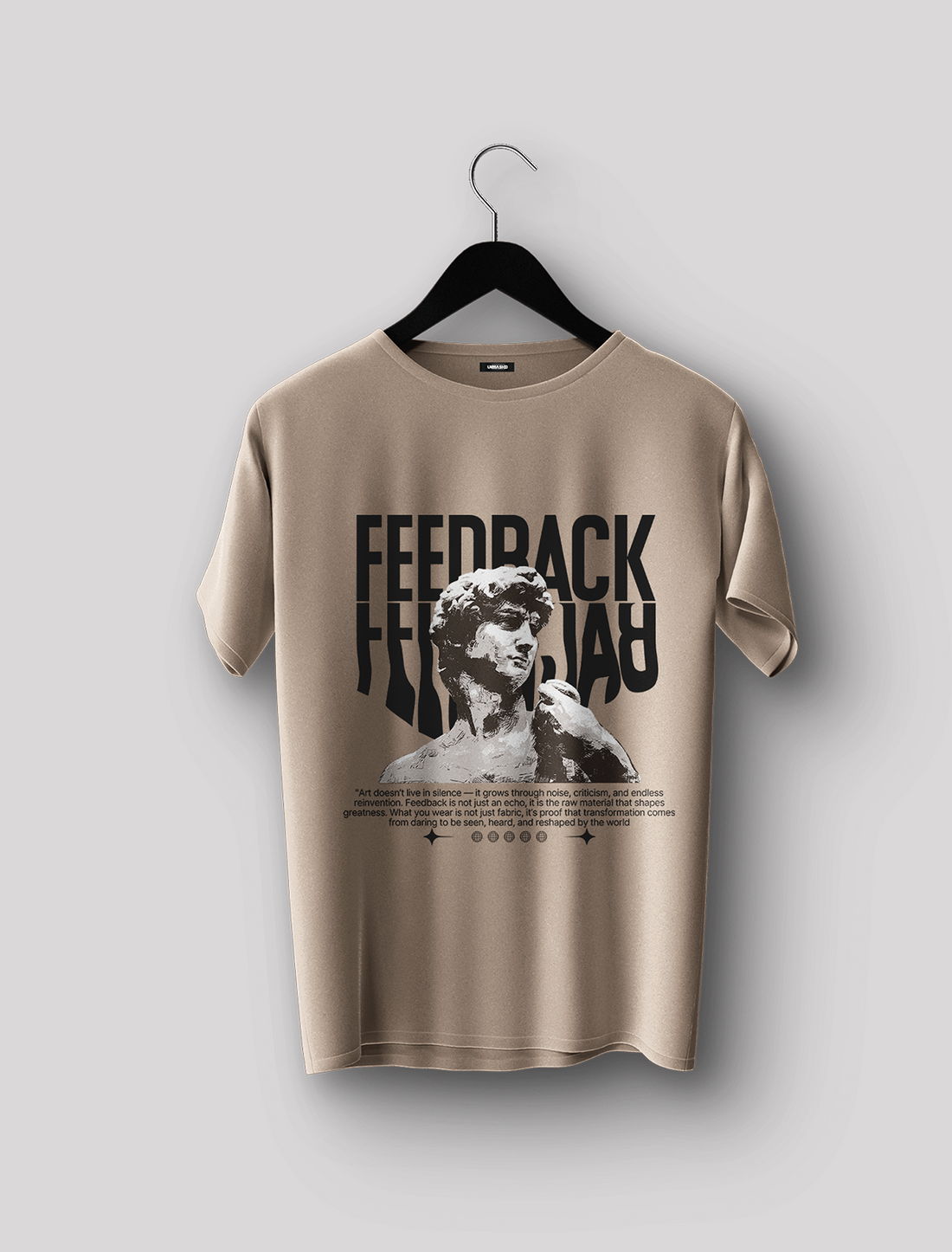 Oversized “Feedback” David Statue Tee