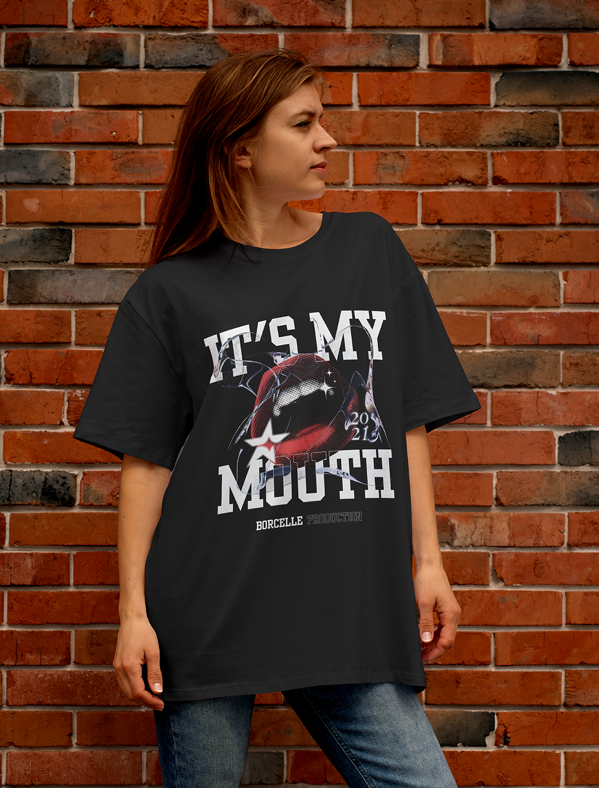 Oversized “It’s My Mouth” Graphic Tee