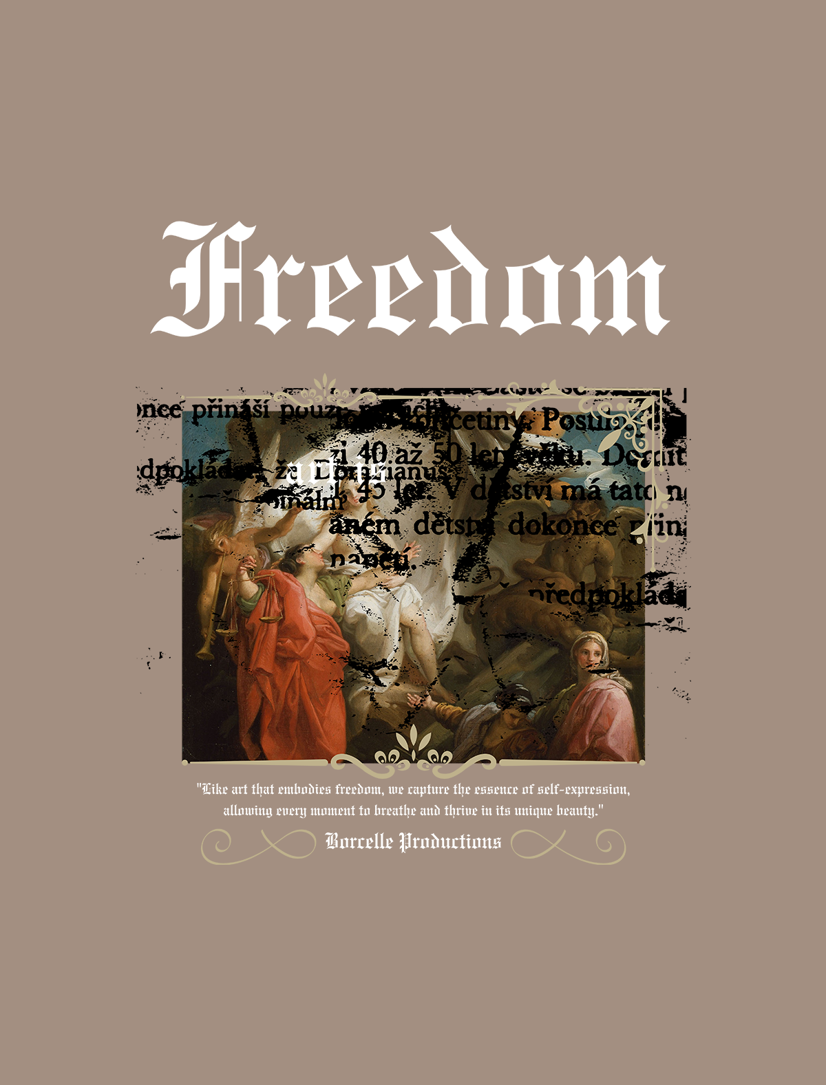 Oversized “Freedom” Fine Art Graphic Tee