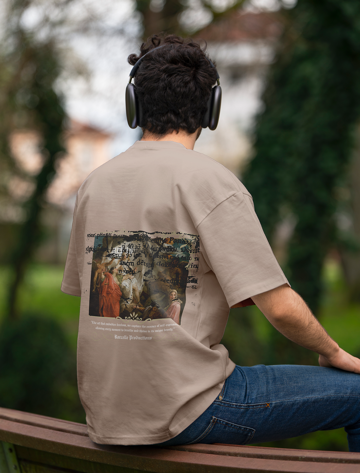 Oversized “Freedom” Fine Art Graphic Tee