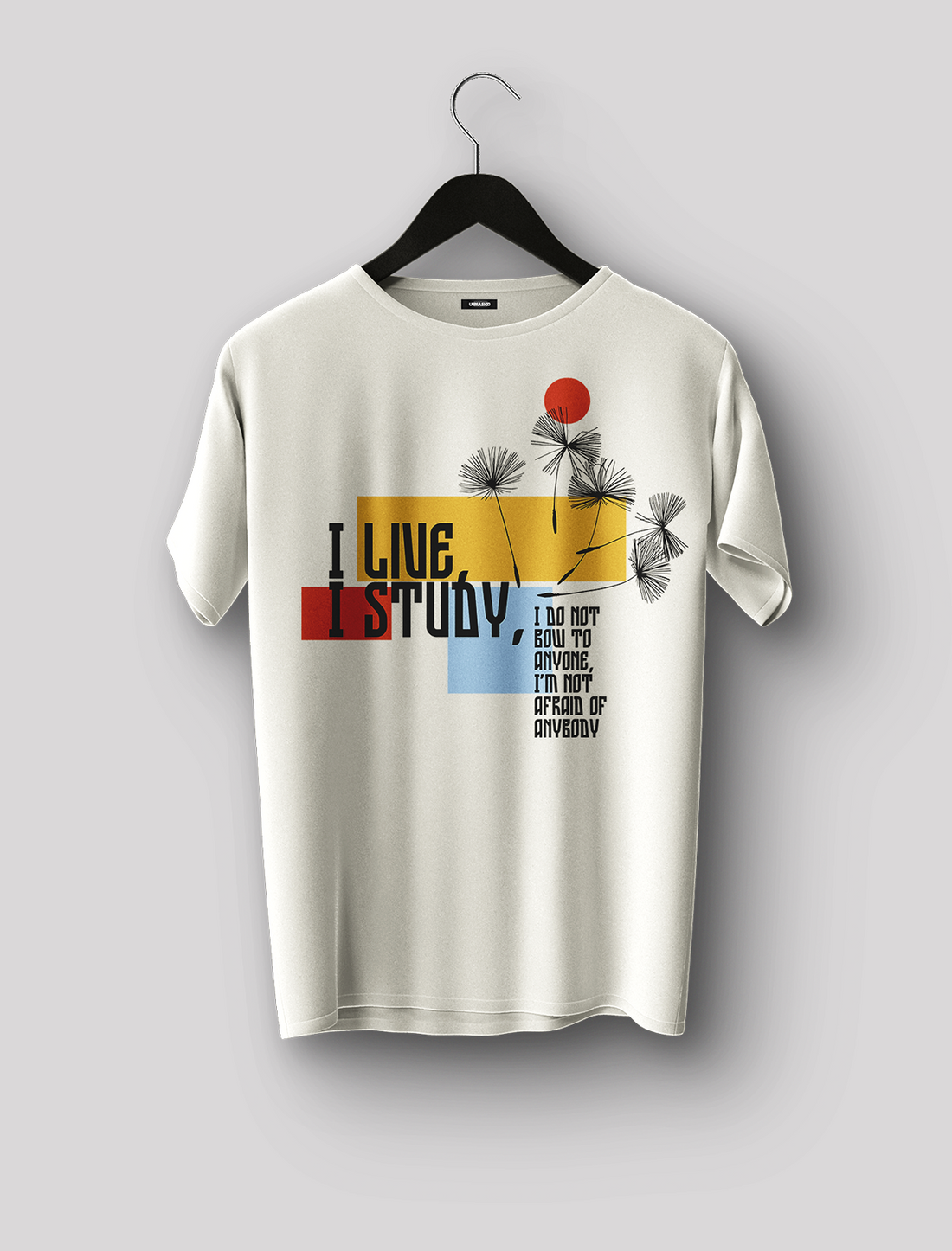 Oversized “I Live, I Study” Graphic Tee