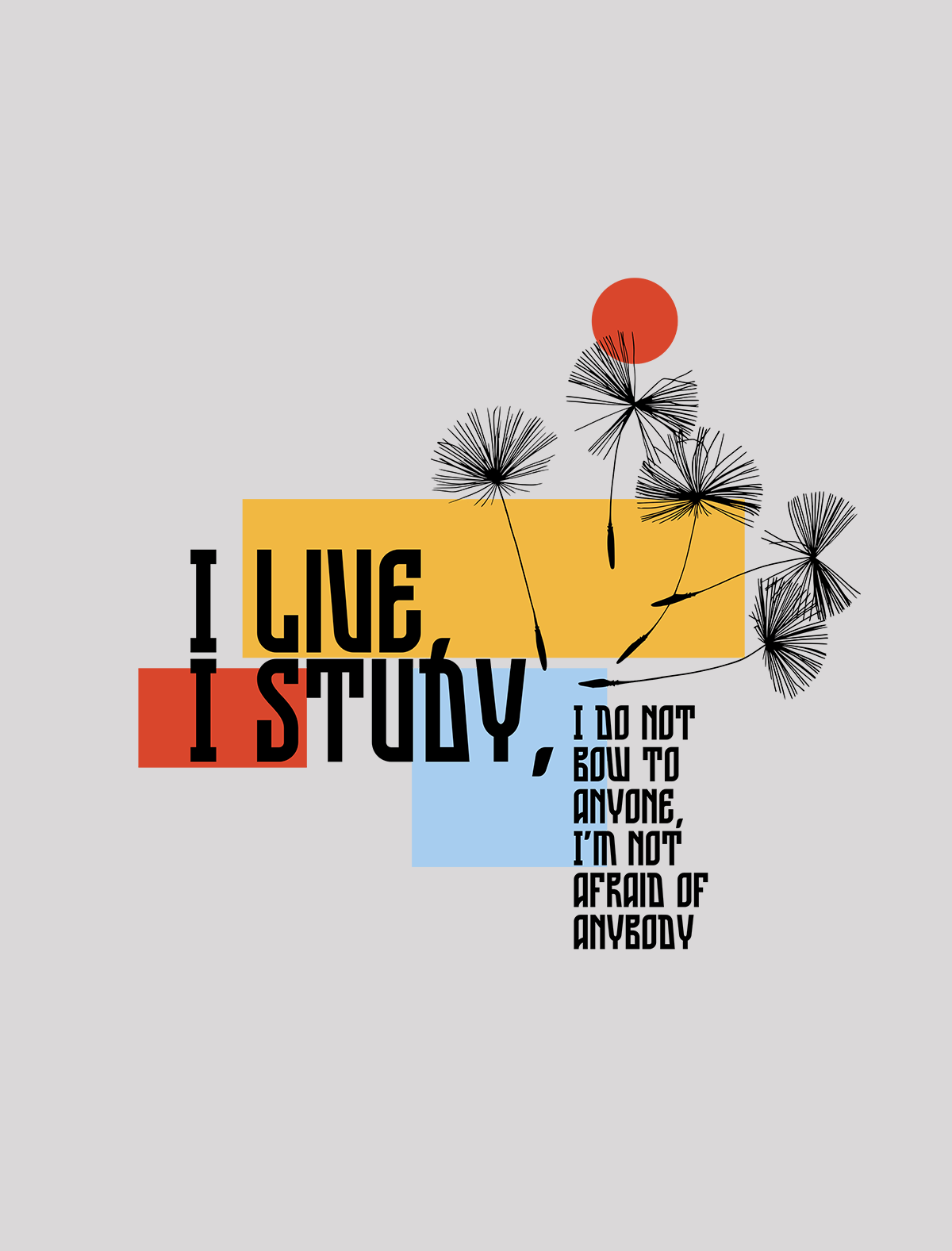 Oversized “I Live, I Study” Graphic Tee