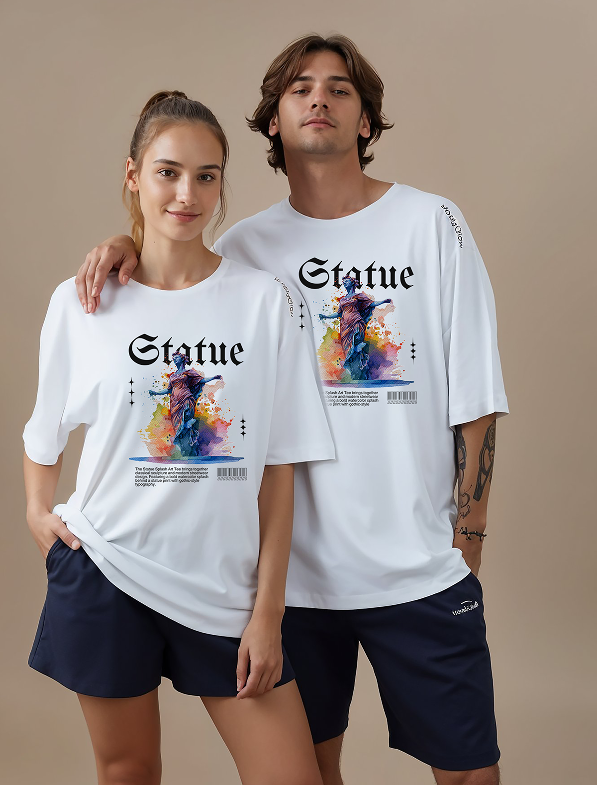 Oversized Statue Splash Art Tee